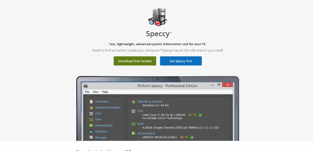 Screenshot of Speccy showing laptop specs clearly – Kenya tech tip